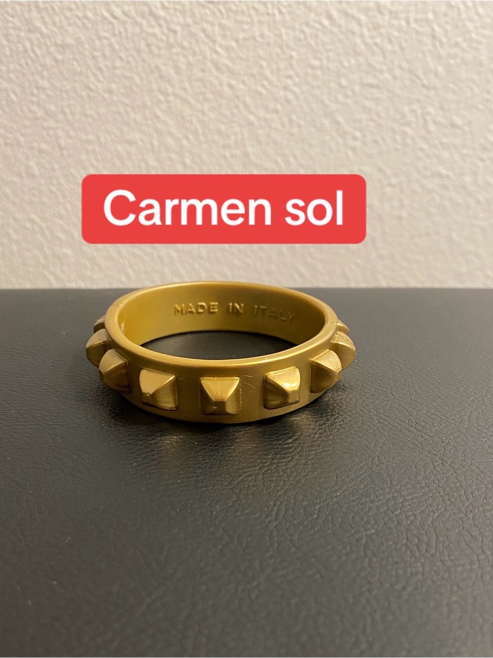 Carmen Sol Gold Pyramid-Stud Bracelet